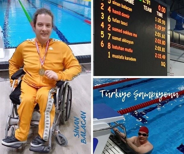 Balıkesir’li para yüzücü Sinan Balacan Türkiye Şampiyonu 